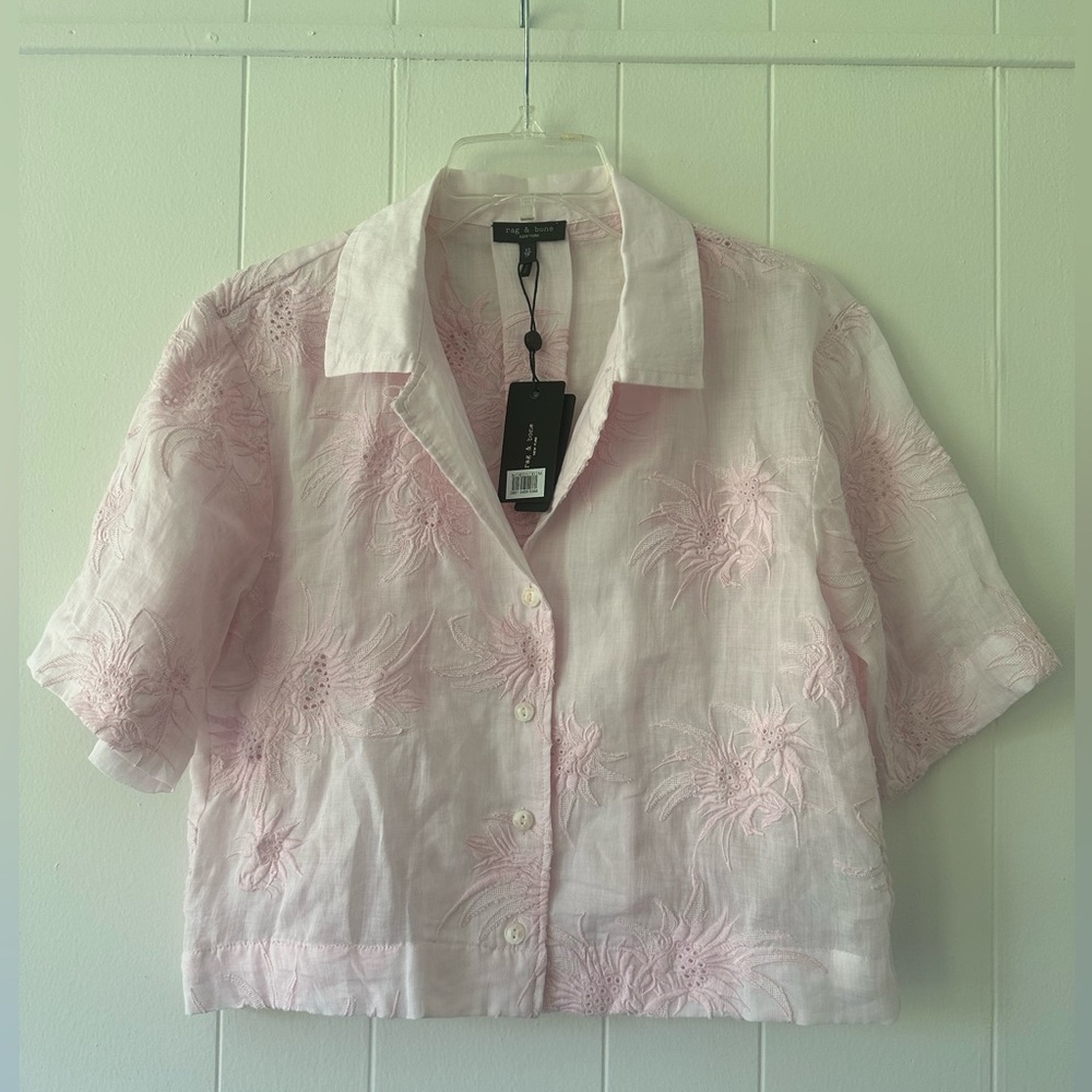 Rag & Bone Mare shirt top XS lilac pink NWT MSRP $325